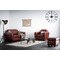 Pouf / repose pied Club cuir marron clair