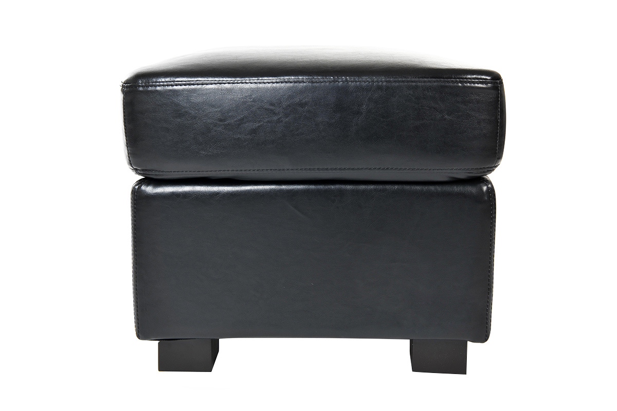 Pouf / repose pied Club cuir noir
