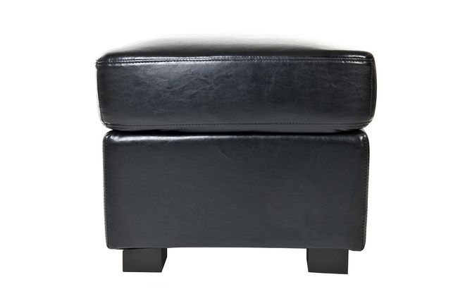 Pouf / repose pied Club cuir noir