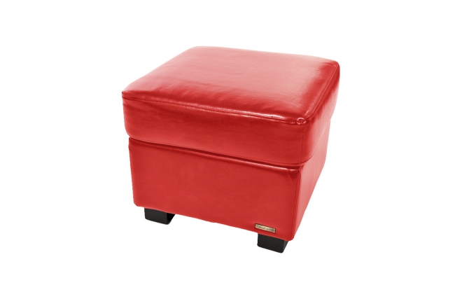 Pouf / repose pied Club cuir rouge