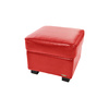 Pouf / repose pied Club cuir rouge