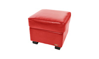 Pouf / repose pied Club cuir rouge