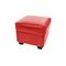 Pouf / repose pied Club cuir rouge