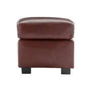 Pouf / repose pieds CLUB cuir marron clair image pub1