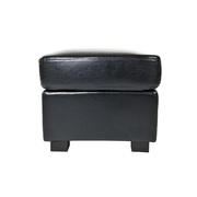 Pouf / repose pieds CLUB cuir noir image pub1