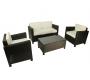 Salon de jardin TAHITI - 2 fauteuils, 1 canap&eacute; 2 places & 1 table basse