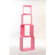 Set de 4 &eacute;tag&egrave;res POP carr&eacute; coloris rose image pub1