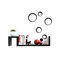 Stickers muraux 3D noirs BUBBLES