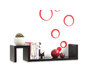 Stickers muraux 3D rouges BUBBLES
