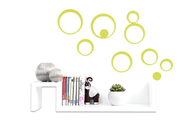 Stickers muraux 3D verts BUBBLES
