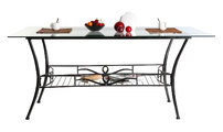 Table &agrave; manger baroque verre et noire VENEZIA