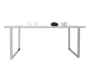 Table &agrave; manger design laqu&eacute;e blanche HALIFAX