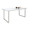 Table &agrave; manger design laqu&eacute;e blanche HALIFAX