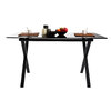 Table &agrave; manger design noire verre tremp&eacute; ALEXA