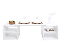 Table basse blanche 2 &eacute;tag&egrave;res Cin&eacute; dinner up to you by Dominique David