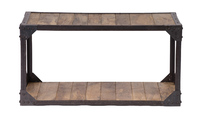 Table basse bois massif et m&eacute;tal industrielle ATELIER