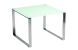 Table basse / bout de canap&eacute; moderne INOLA en inox et verre tremp&eacute;  image 1