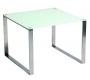 Table basse / bout de canap&eacute; moderne INOLA en inox et verre tremp&eacute;  image 1