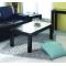 Table basse ch&ecirc;ne et verre tremp&eacute; d&eacute;poli JERRI