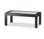 Table basse ch&ecirc;ne et verre tremp&eacute; d&eacute;poli JERRI