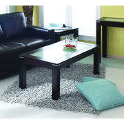 Table basse ch&ecirc;ne et verre tremp&eacute; d&eacute;poli JERRI image pub1