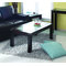 Table basse ch&ecirc;ne et verre tremp&eacute; d&eacute;poli JERRI