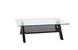 Table basse de salon design rectangulaire BAILEY coloris weng&eacute; et plateau en verre tremp&eacute; image 1