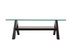 Table basse de salon design rectangulaire BAILEY coloris weng&eacute; et plateau en verre tremp&eacute; image 2
