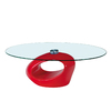 Table basse de salon en verre et ABS Rondella - coloris rouge image pub1