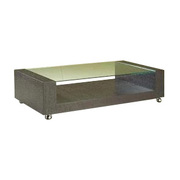 Table basse de salon moderne ULISSE weng&eacute; verre tremp&eacute;  image pub1