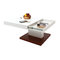 Table basse design laqu&eacute;e blanc et bois plateau ouvrant FUTURA