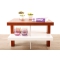 Table basse design laqu&eacute;e blanche et bois GLASGOW