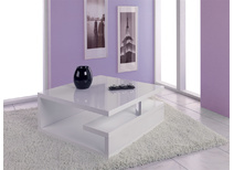 Table basse design laqu&eacute;e blanche MATIX