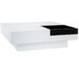 Table basse design laqu&eacute;e blanche plateau amovible TEENA
