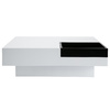 Table basse design laqu&eacute;e blanche plateau amovible TEENA