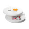 Table basse design laqu&eacute;e blanche plateaux pivotants GLOSSY