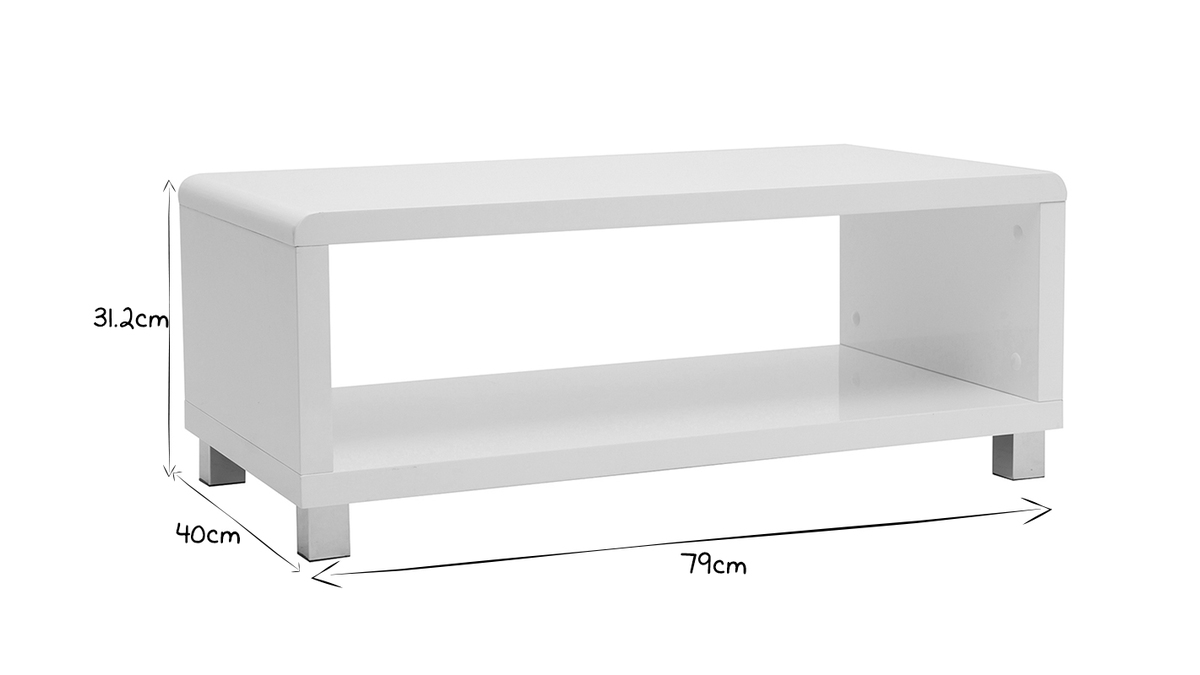 Table basse design laque blanche ROXY