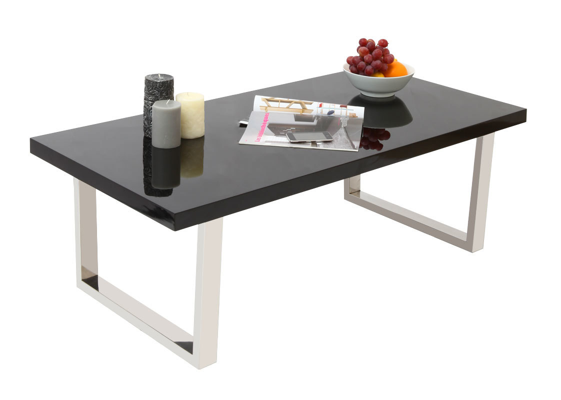 Table basse design laqu&eacute;e noire HALIFAX