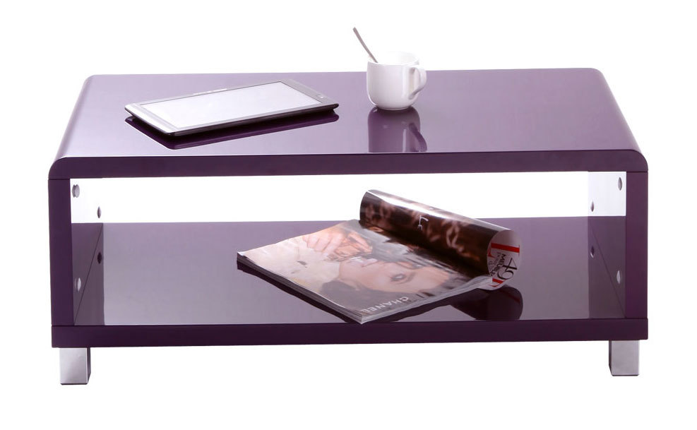 Table basse design laqu&eacute;e violette ROXY