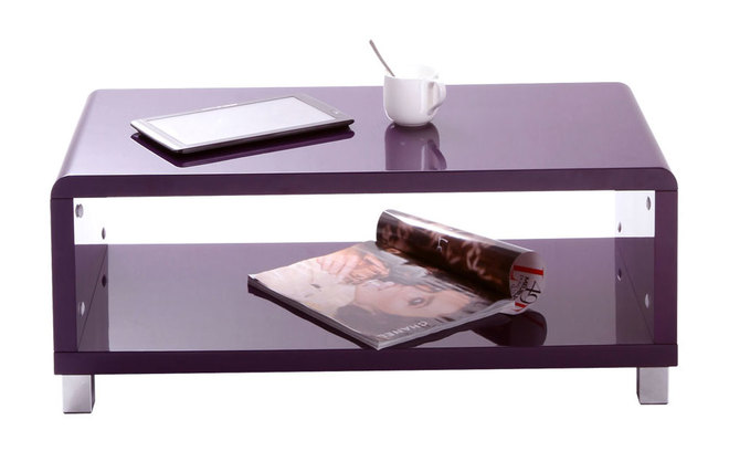 Table basse design laqu&eacute;e violette ROXY