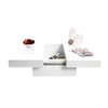 Table basse design plateaux ouvrants laqu&eacute; blanc LAUREEN