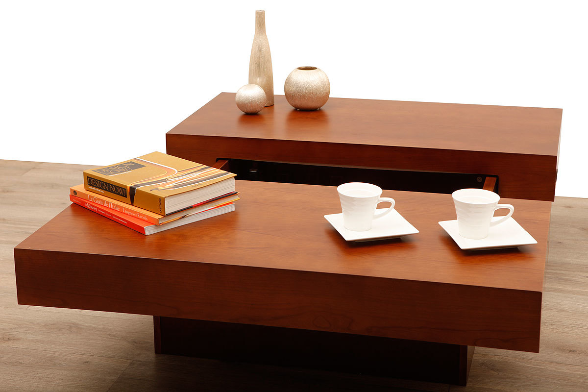 Table basse design plateaux ouvrants LAUREEN