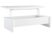 Table basse design r&eacute;glable blanche avec rangement LOLA
