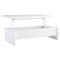 Table basse design r&eacute;glable blanche avec rangement LOLA