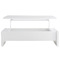 Table basse design r&eacute;glable blanche avec rangement LOLA