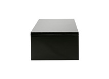 Table basse design r&eacute;glable noire avec rangement LOLA