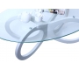 Table basse design verre blanche BUTTERFLY