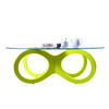 Table basse design verre vert anis BUTTERFLY