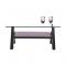 Table basse design weng&eacute; et pleateau en verre tremp&eacute; carr&eacute;e New Bailey
