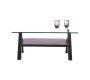 Table basse design weng&eacute; et pleateau en verre tremp&eacute; carr&eacute;e New Bailey